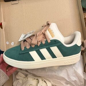 adidas Green and Beige Women's Sneakers